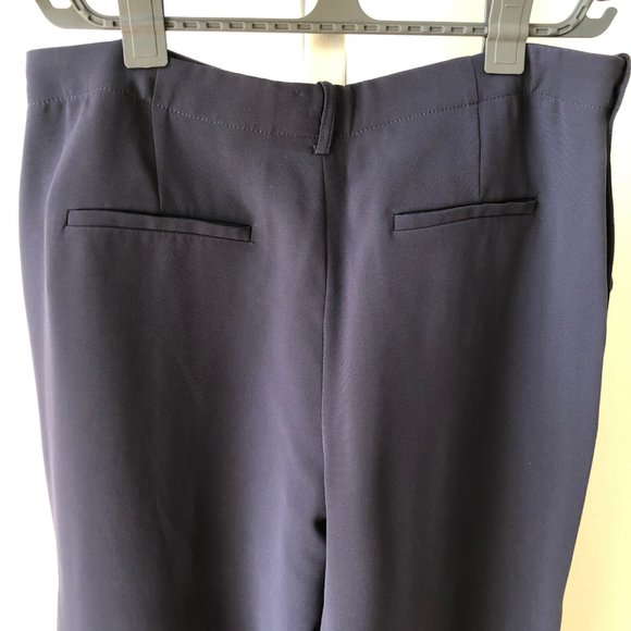 Theory Wide Leg Navy Dress Pants with Belt - Picture 2 of 6